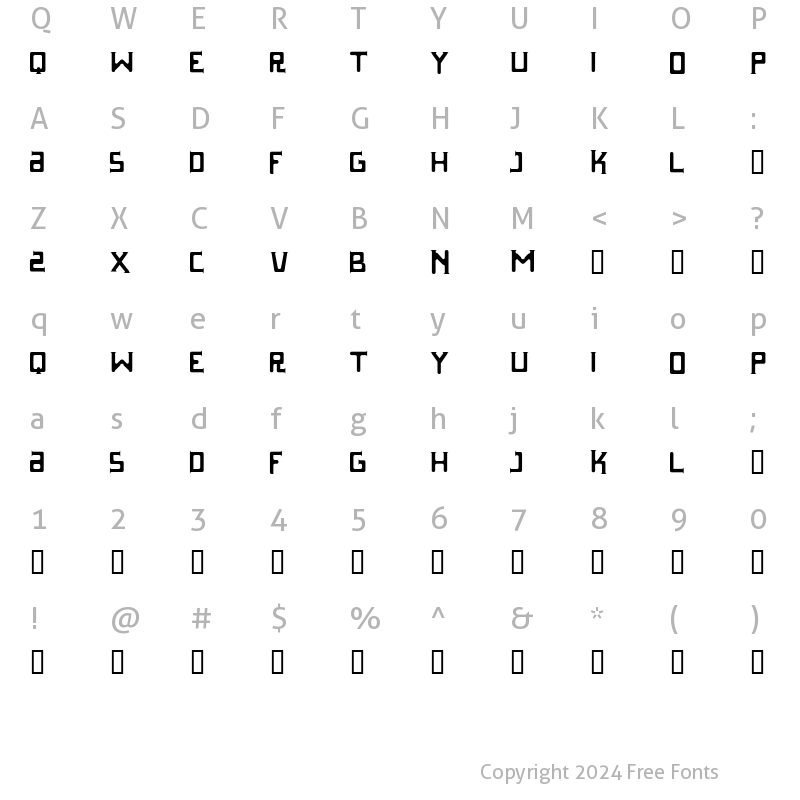 Character Map of Parasight Regular