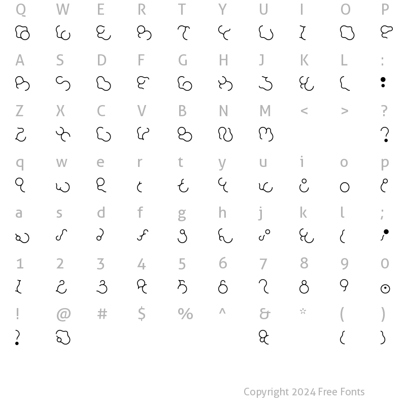 Character Map of Paresser ExtraLight Regular