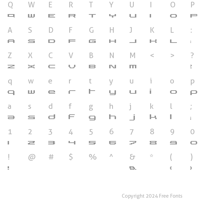 Character Map of Pargrid LT Std Cross