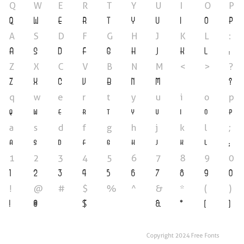 Character Map of Park of Victory Normal Regular