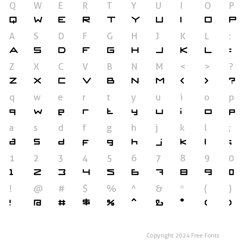 Character Map of PAROSHCA Regular