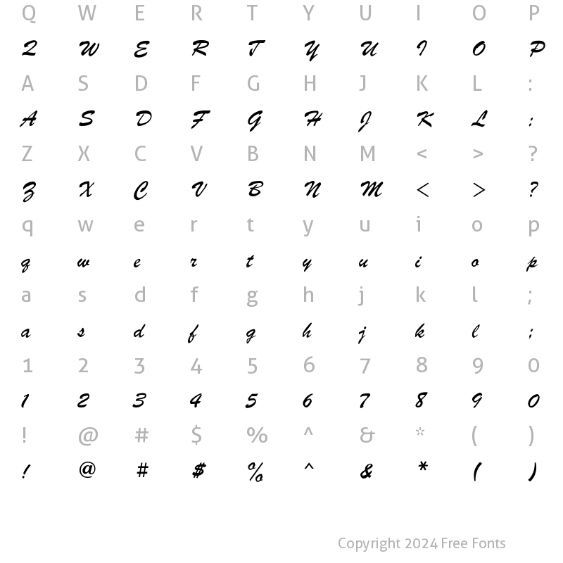 Character Map of ParsekC Regular