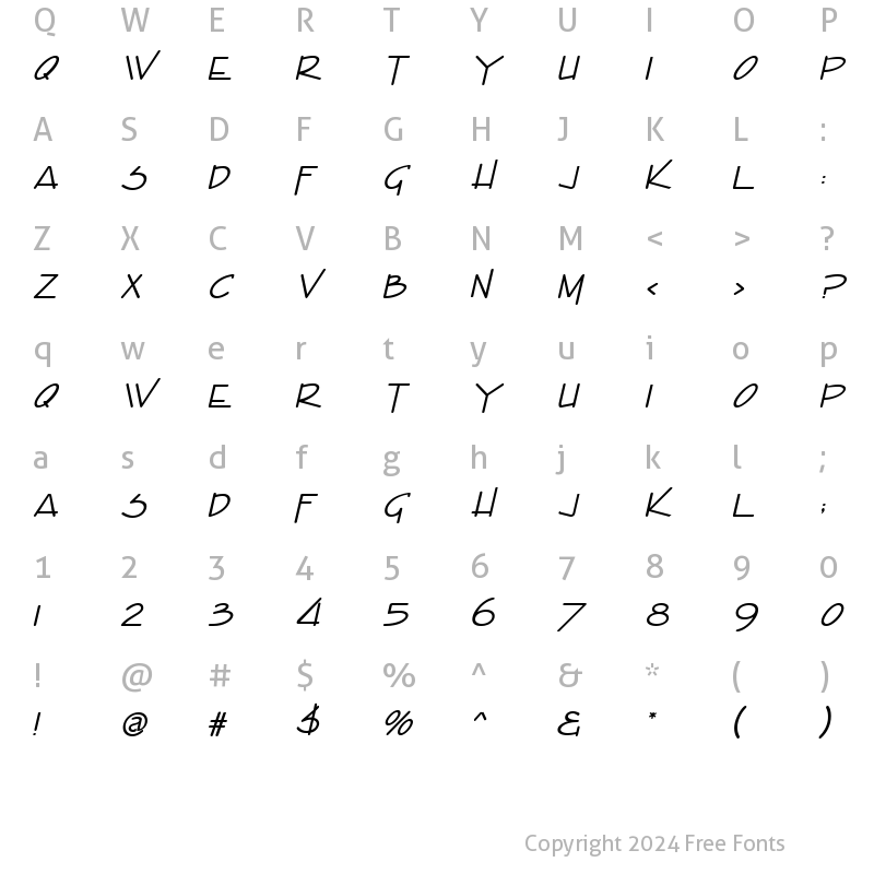 Character Map of Partridge Regular