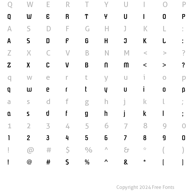 Character Map of PasadenaEF Medium