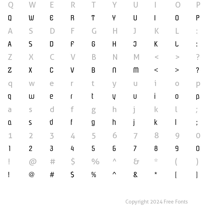 Character Map of PasadenaEF Regular