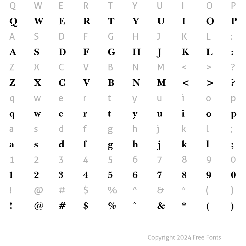 Character Map of Pasma Bold