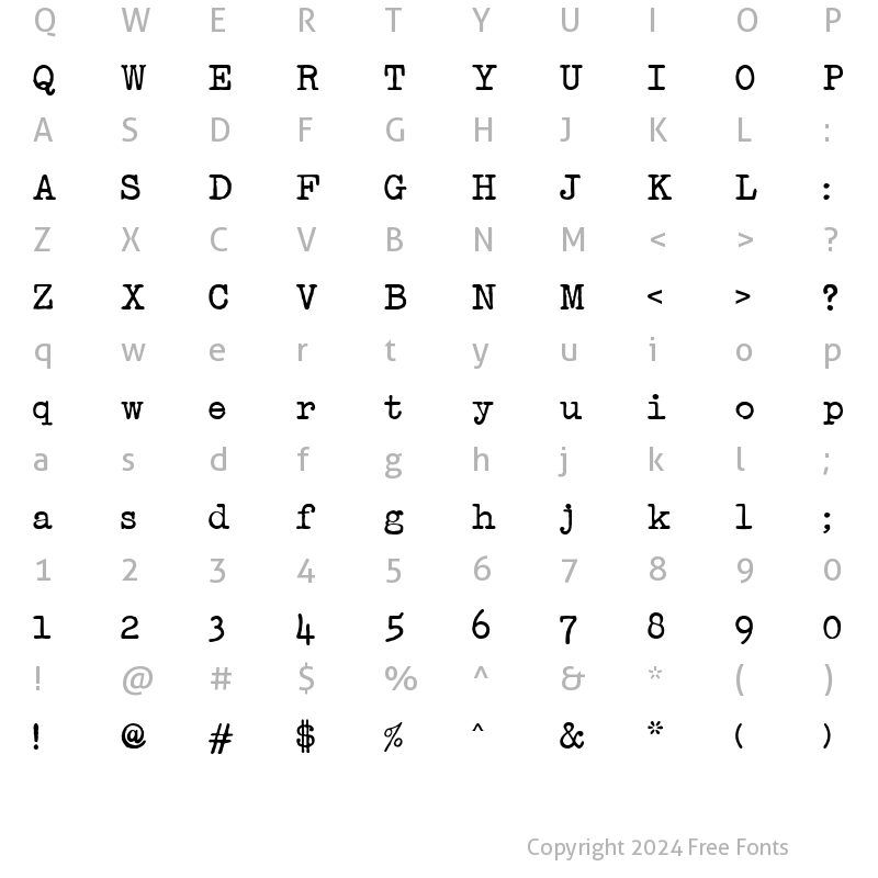 Character Map of Passport Mono Regular