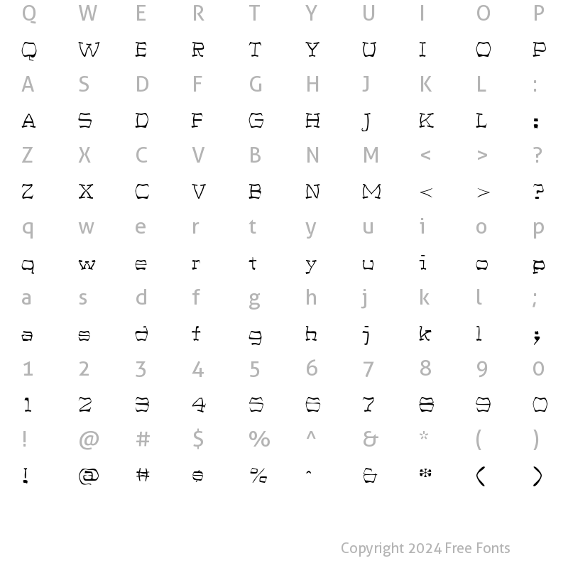 Character Map of PastedWarp Regular