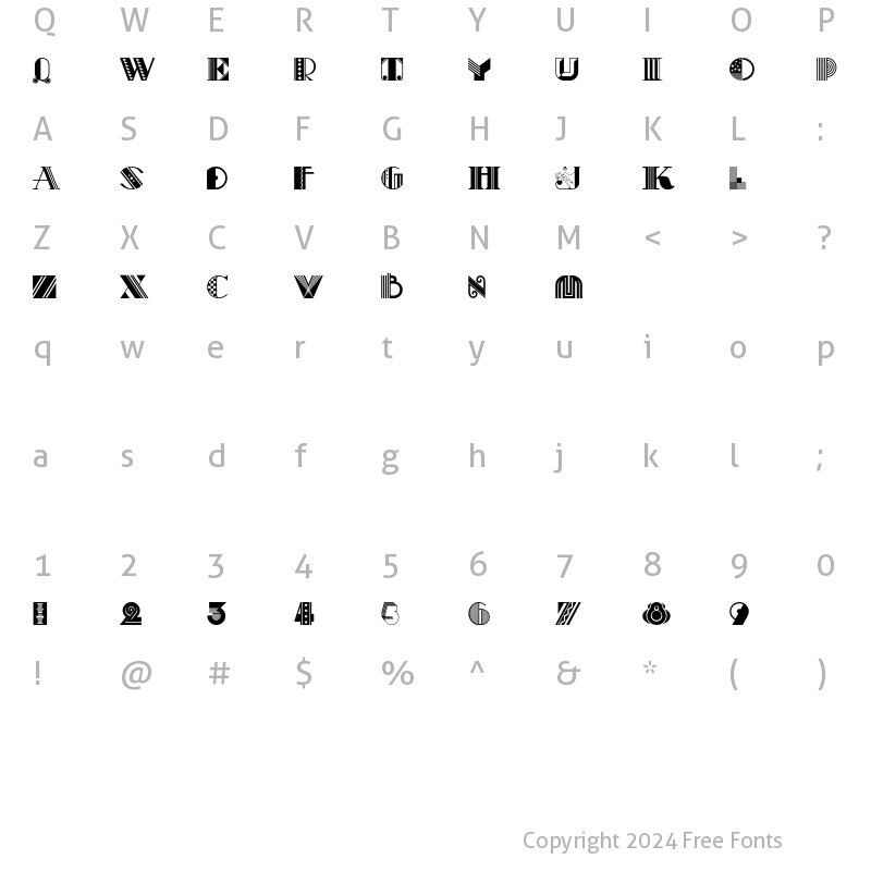 Character Map of Pastiche Regular