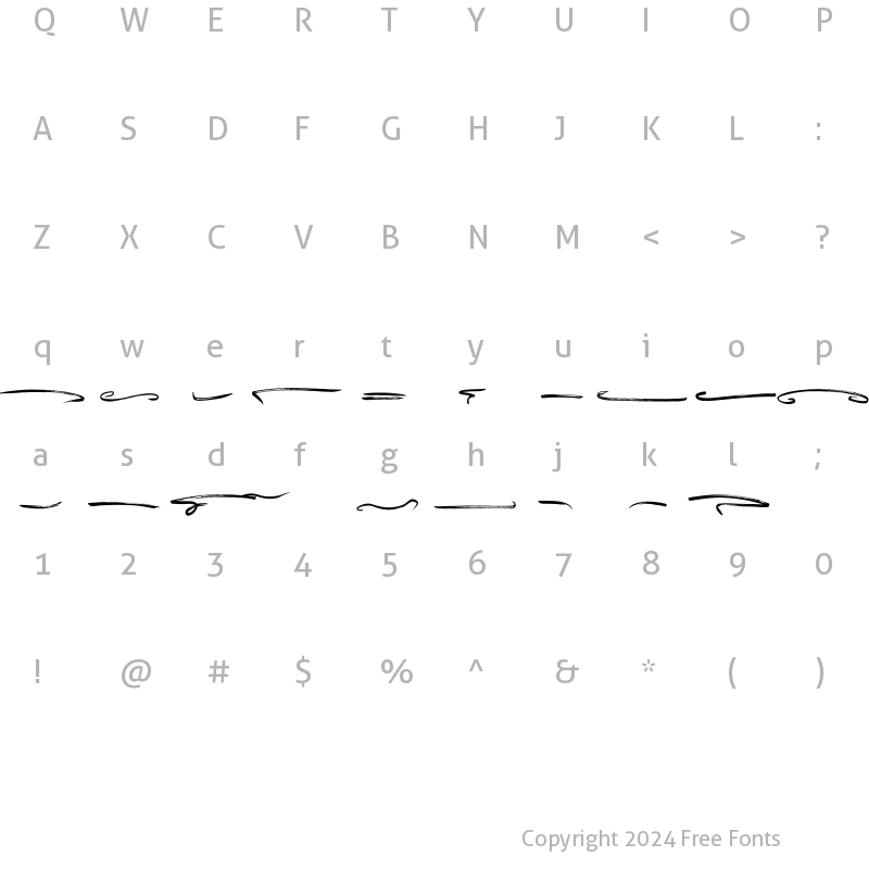 Character Map of PastimeSwashes Regular