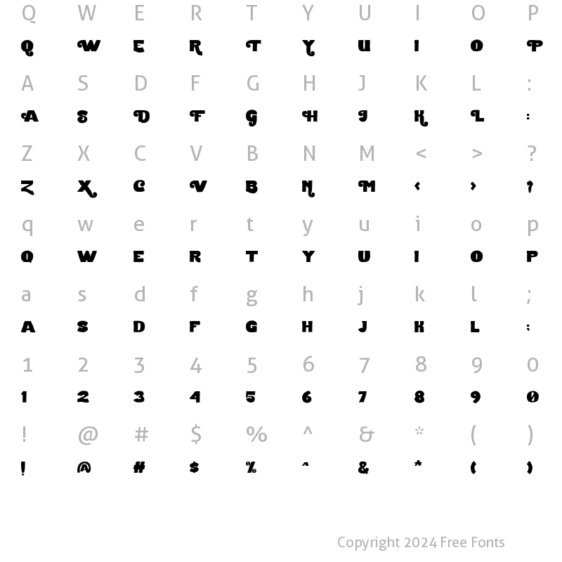 Character Map of Path Black Black