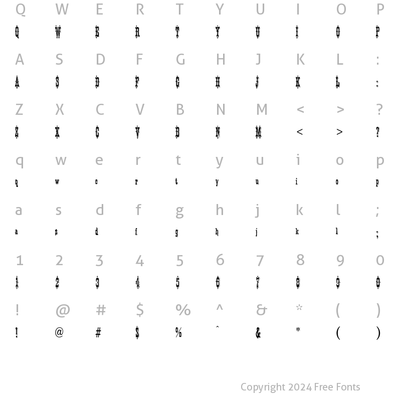 Character Map of Patience Regular