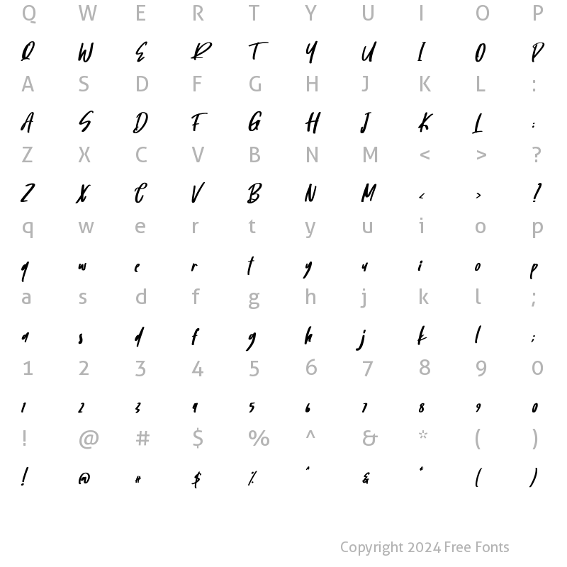 Character Map of Patila Regular