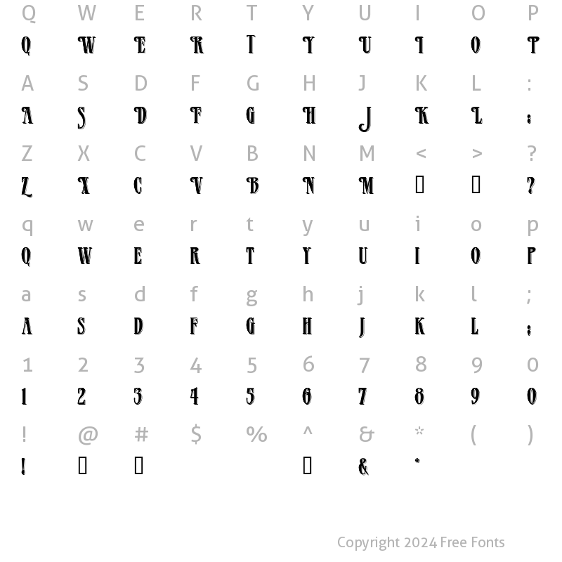 Character Map of Patrician Blackshadow Regular