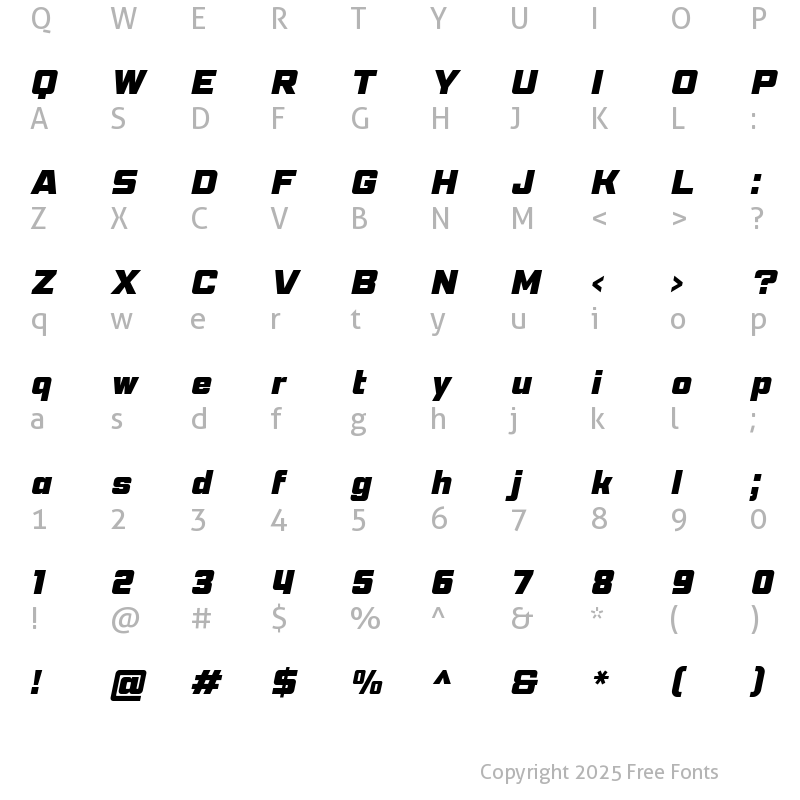 Character Map of Pattanakarn Black Italic