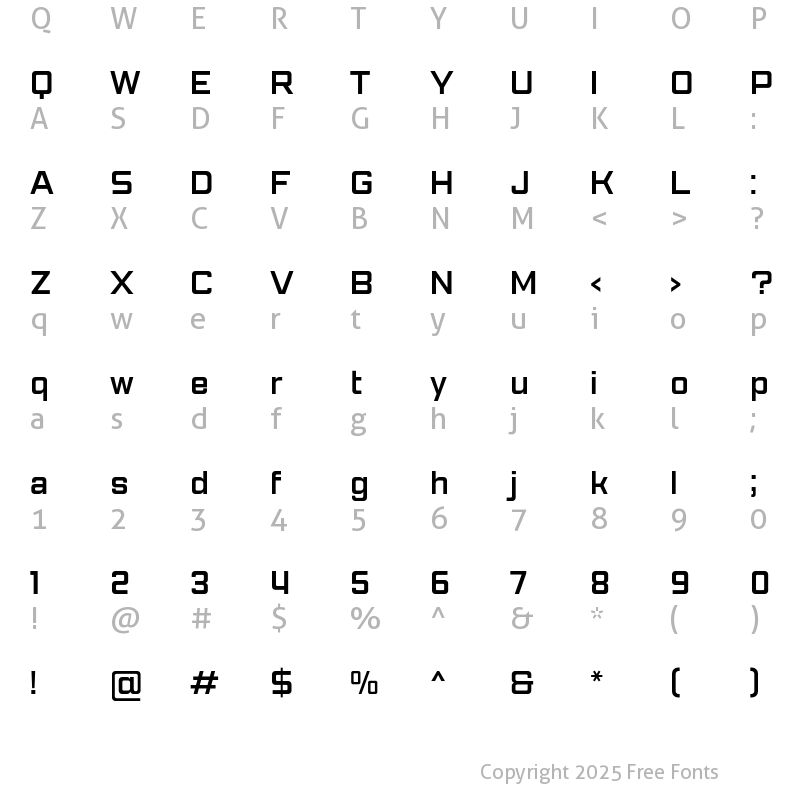 Character Map of Pattanakarn Medium