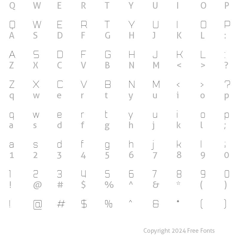 Character Map of Pattanakarn Thin