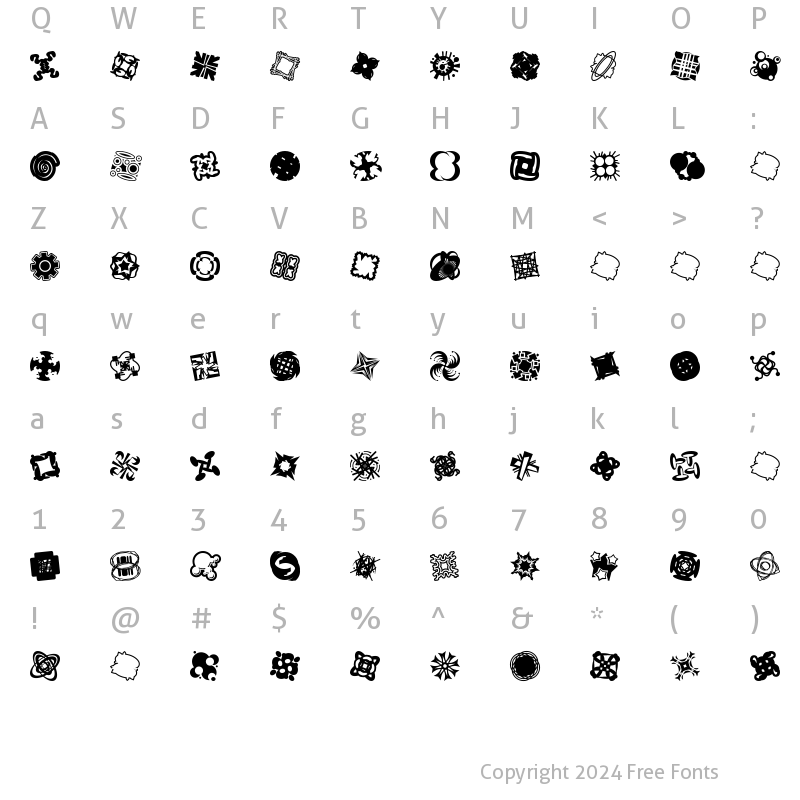 Character Map of Patternalia Regular