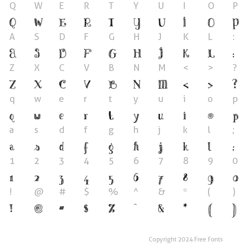 Character Map of Patterns & Dots Regular