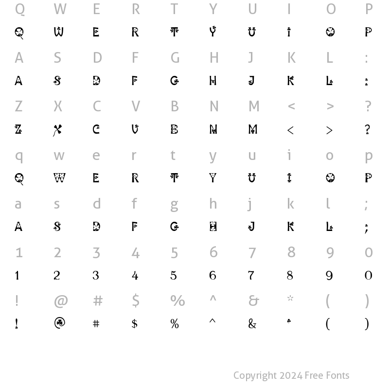 Character Map of PattyDay Regular