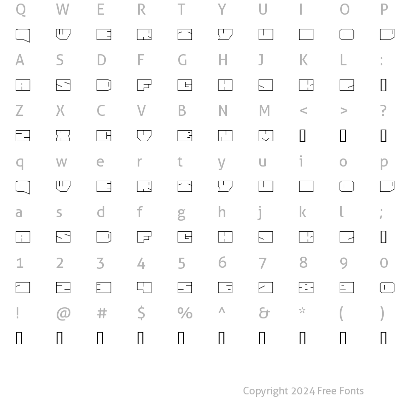 Character Map of Paul BOXES Cyr Normal