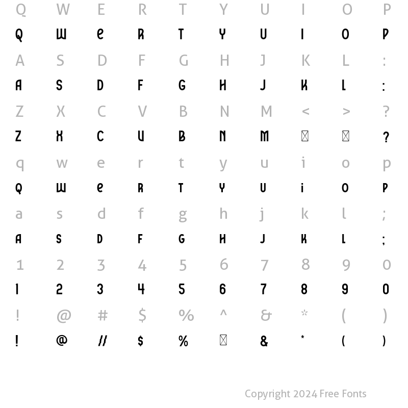 Character Map of Paulista Regular