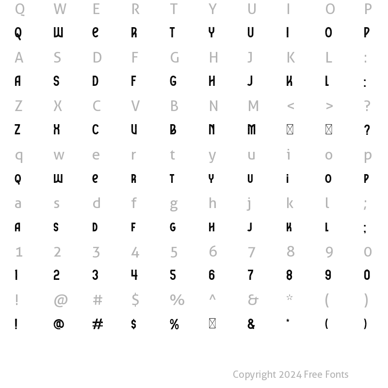 Character Map of Paulista Rough