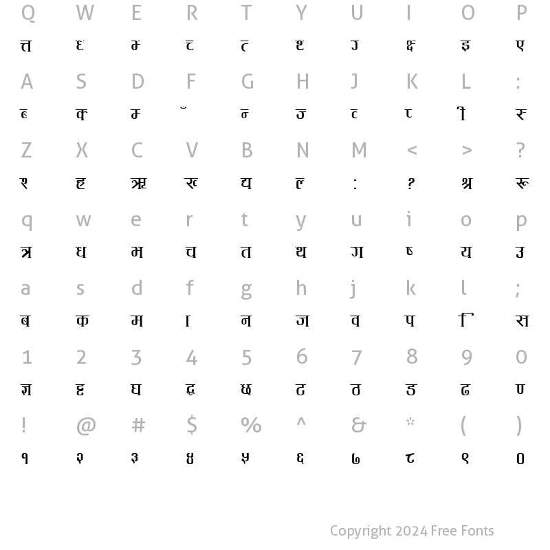 Character Map of PawanG Regular