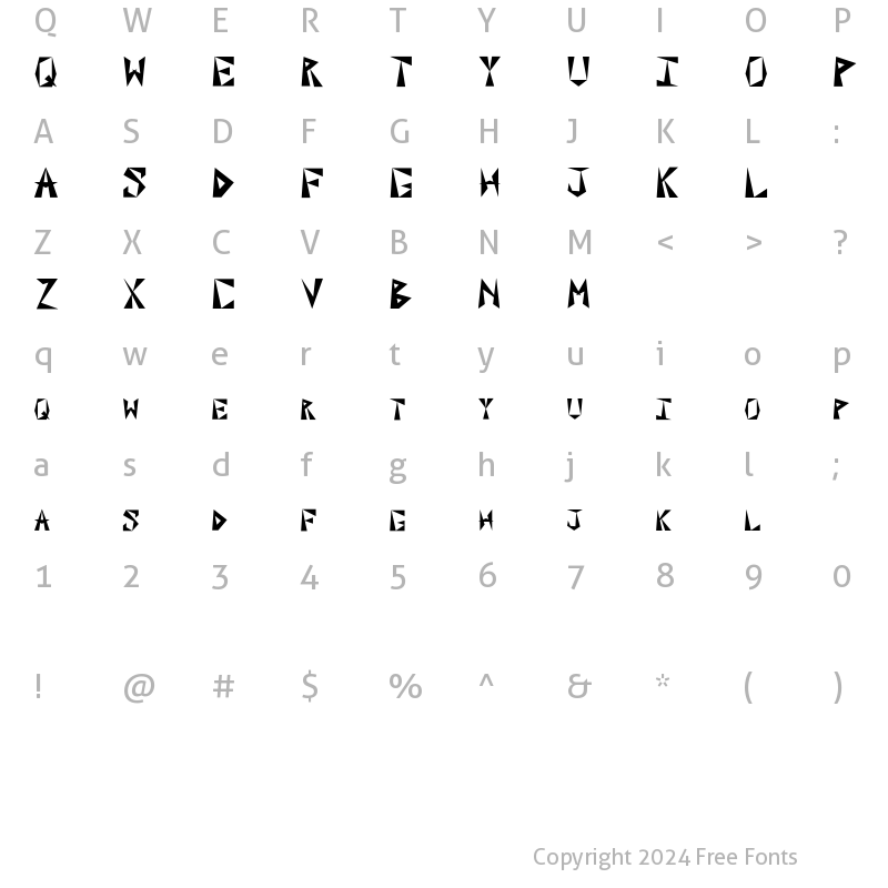 Character Map of Paxil Initials Regular