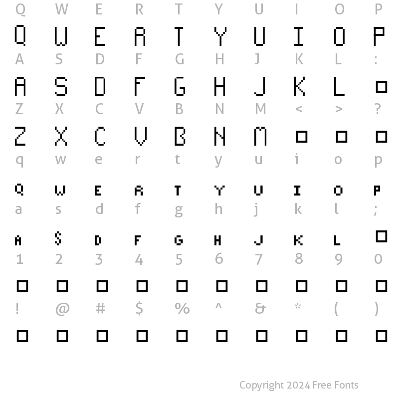 Character Map of Paxilized Regular