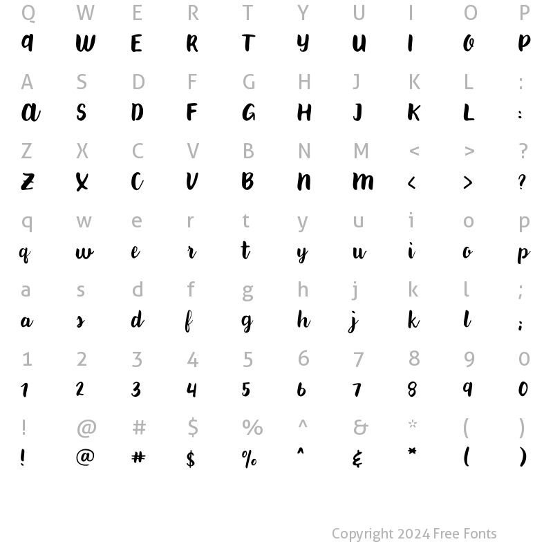 Character Map of Paxton Regular