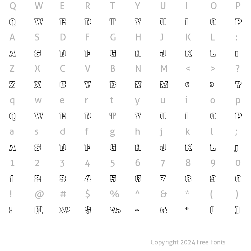 Character Map of Payload Outline Regular