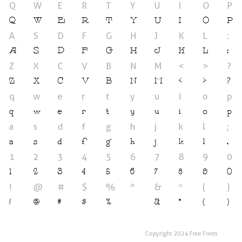 Character Map of Payzant Pen NF Regular