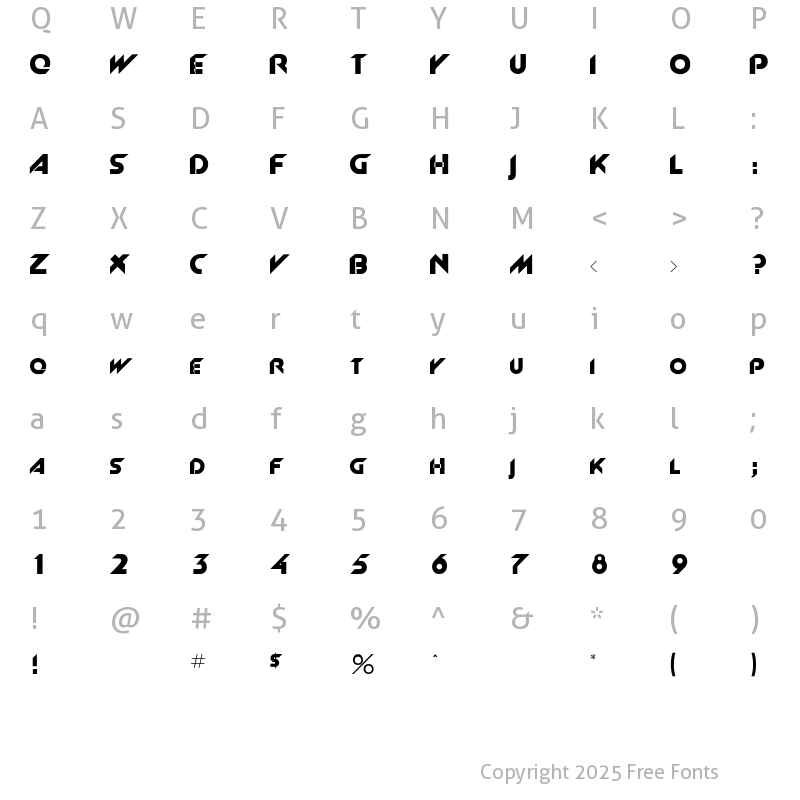 Character Map of PCAndilarett Regular