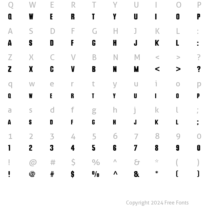 Character Map of PCDessey Regular