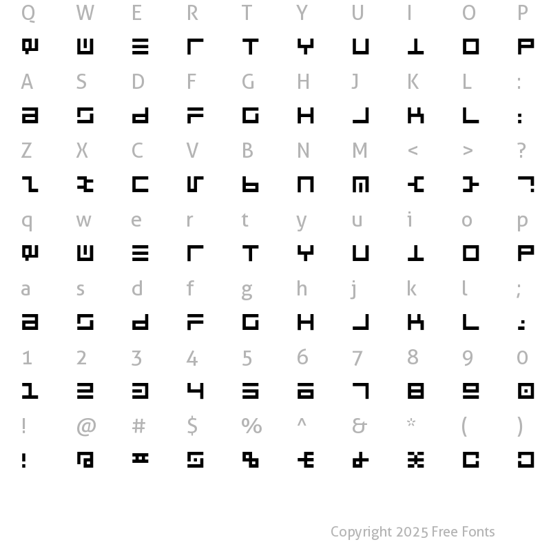 Character Map of PCLintrulla Regular