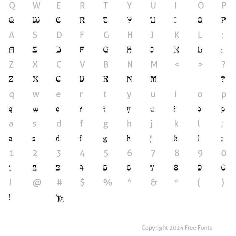 Character Map of PCMIra Regular