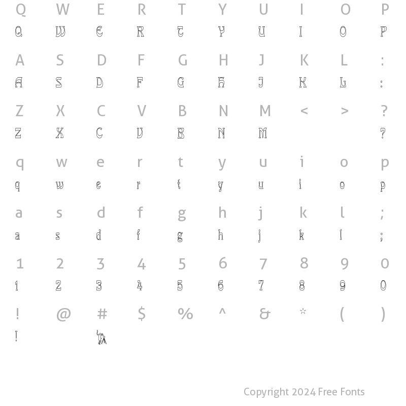 Character Map of PCMiraHC Regular