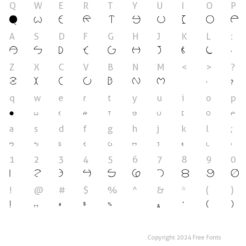 Character Map of PCRounders Regular