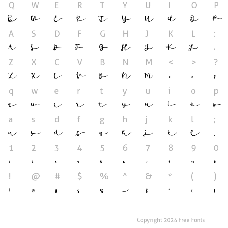 Character Map of PEARLscript Regular