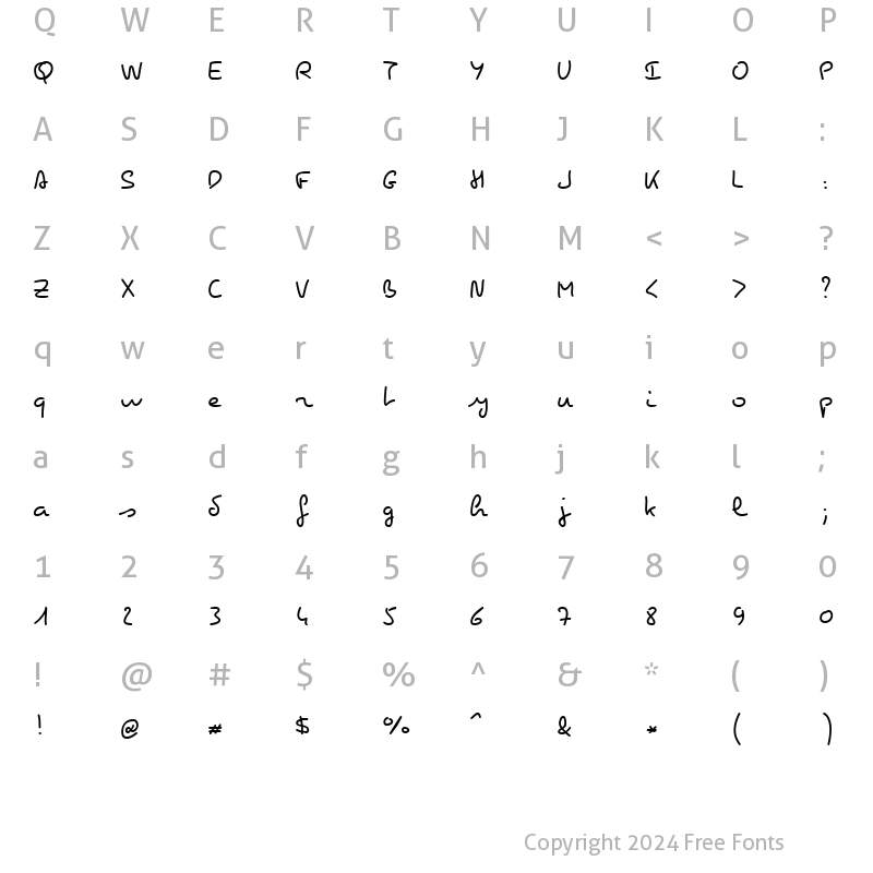 Character Map of Pecita Book