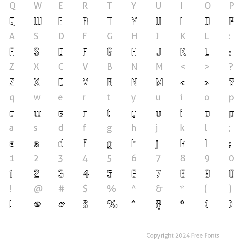 Character Map of Pecot Couteir Regular