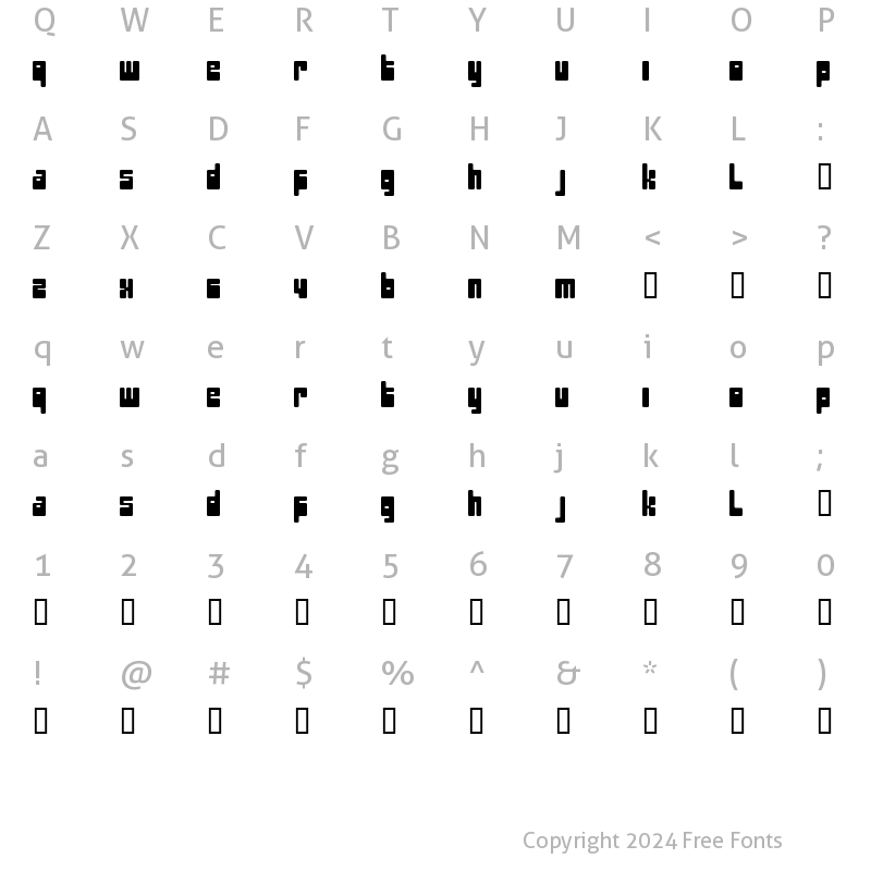 Character Map of pectopah Regular