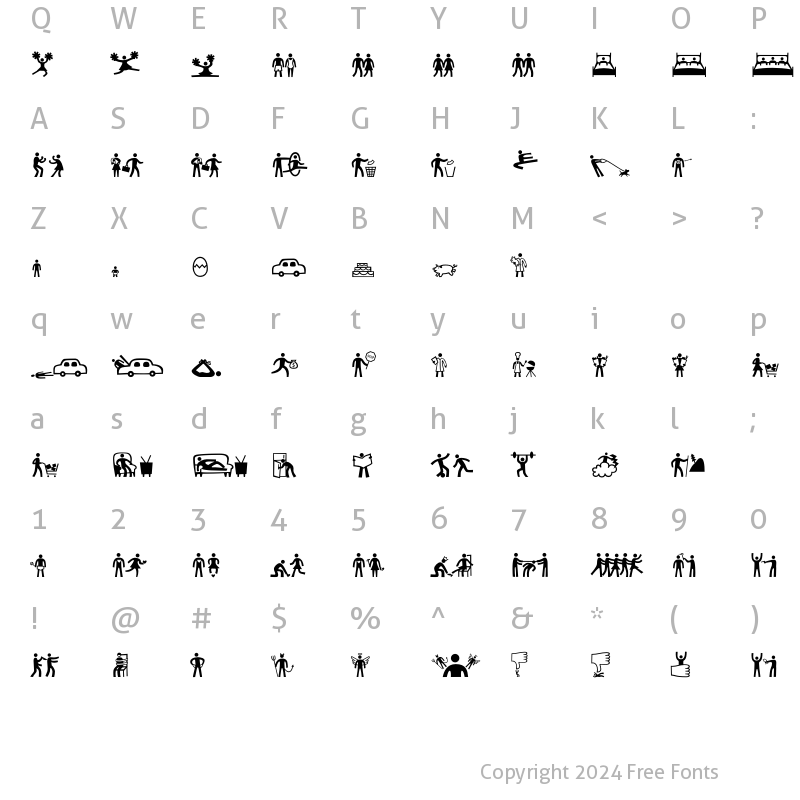 Character Map of PedestriaMVB-PictTwo Regular