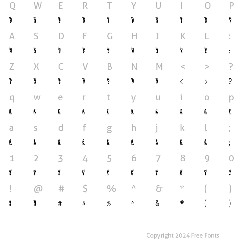 Character Map of Pedestrian Regular