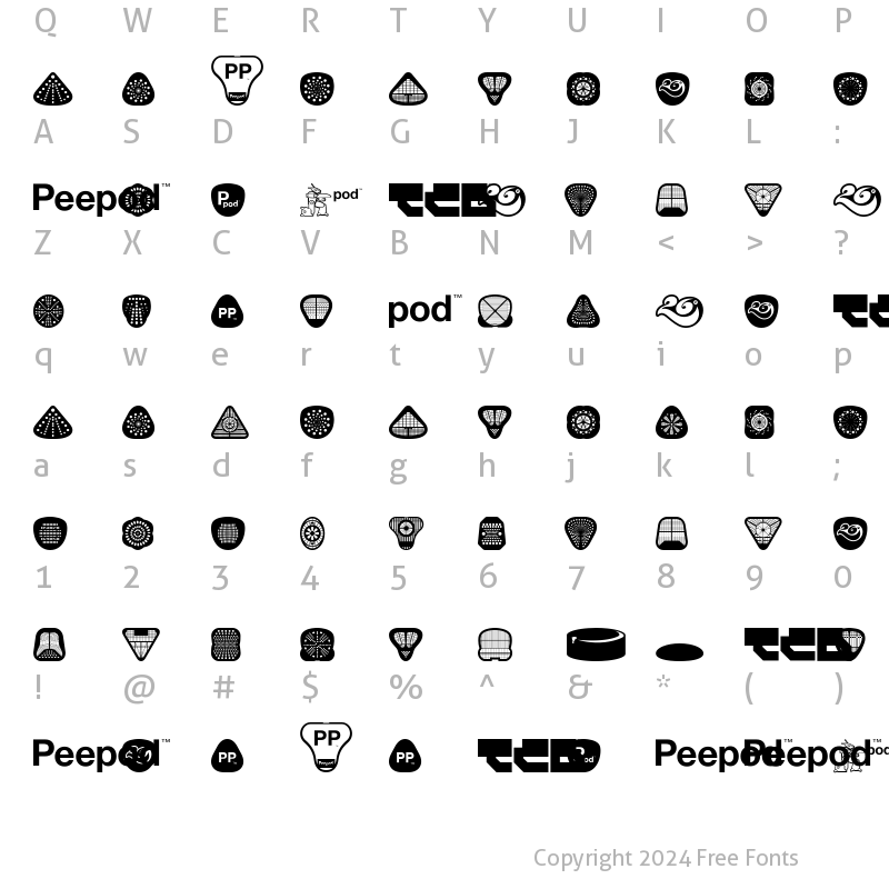 Character Map of Peepod Medium