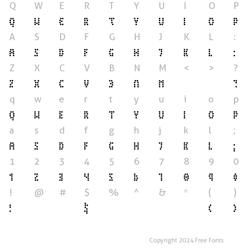 Character Map of Peex Light