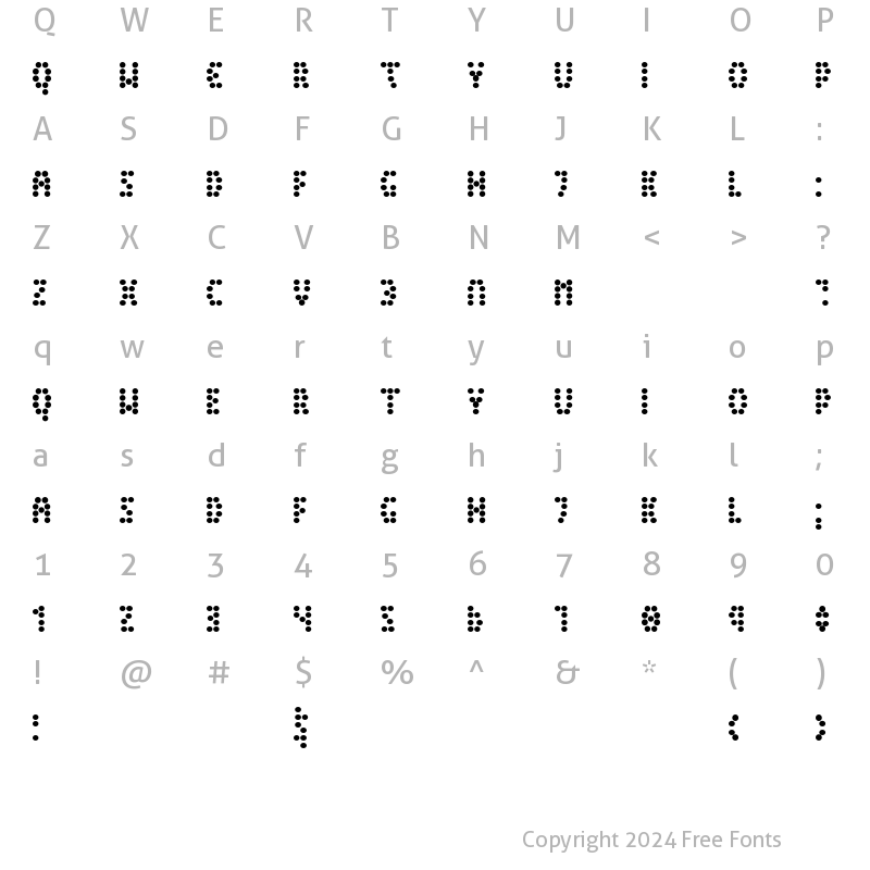 Character Map of Peex Regular