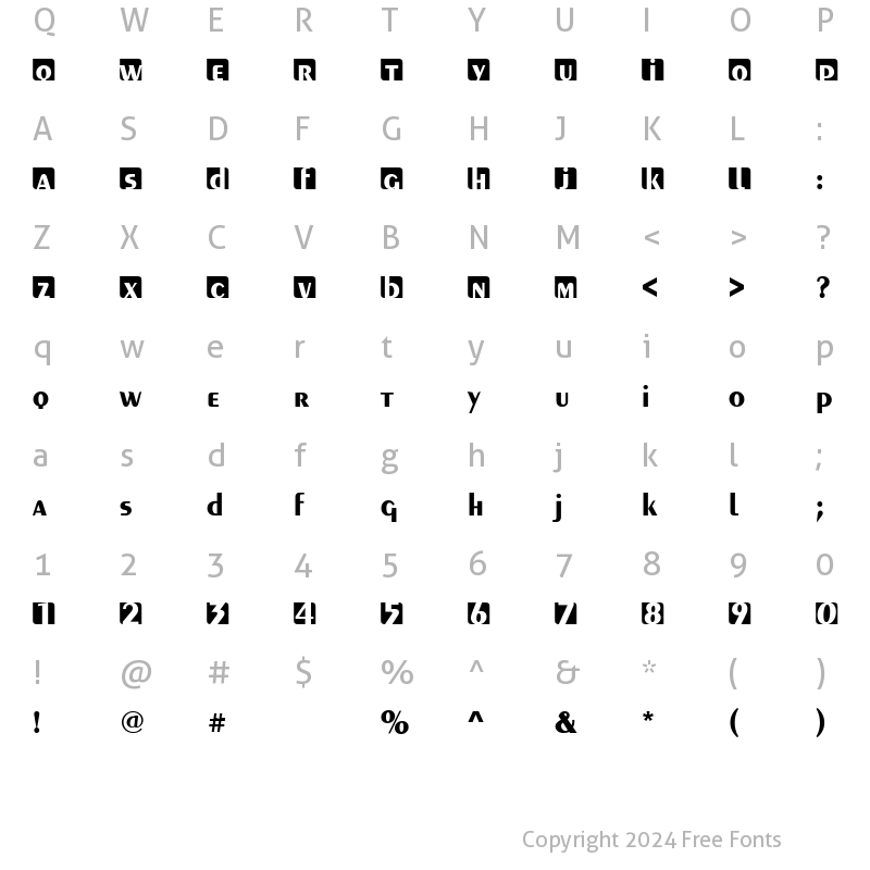 Character Map of PeignotIniD Bold