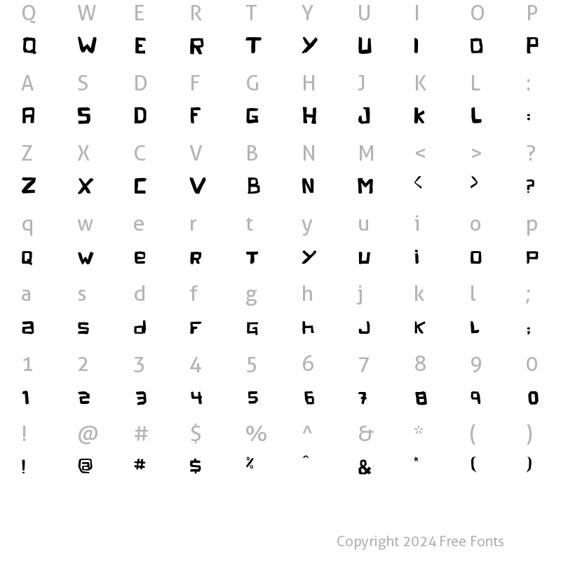 Character Map of Peleja regular-1.0